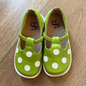 Puddle Jumper Green Polka Dot Shoes